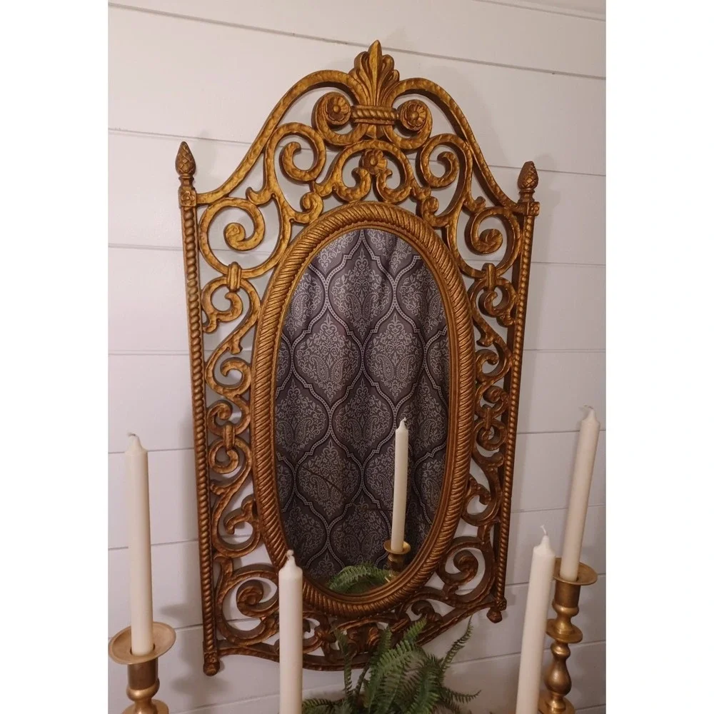 Vintage syroco gold mirror Hollywood Regency Gothic Victorian style